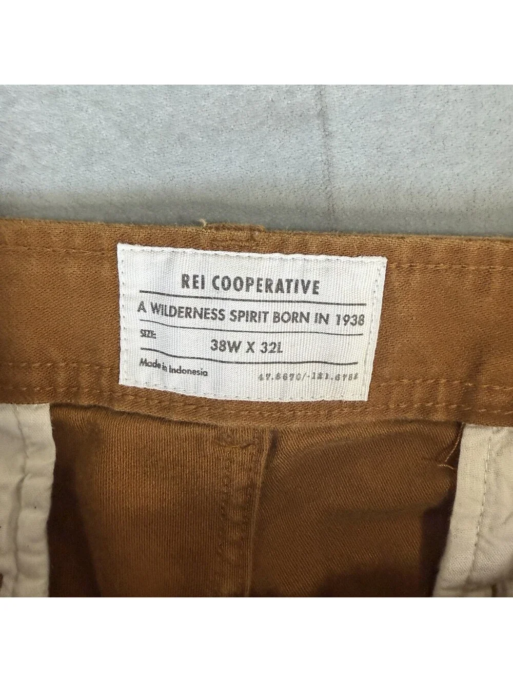 REI Co-Op Trailsmith Jogger Pants Men's 38x32 Brown Double Knee Drawstring Hike
